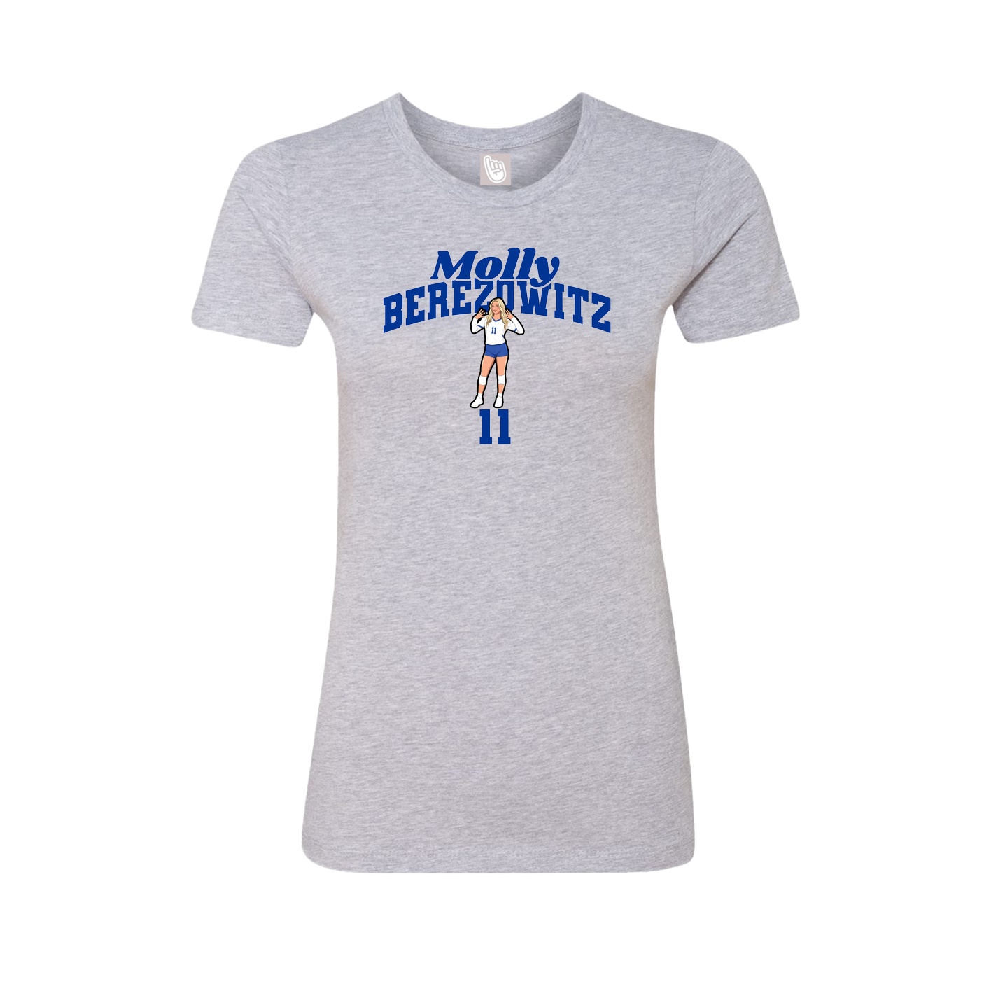 Fitted Women's Tee — Signature Arch in Grey