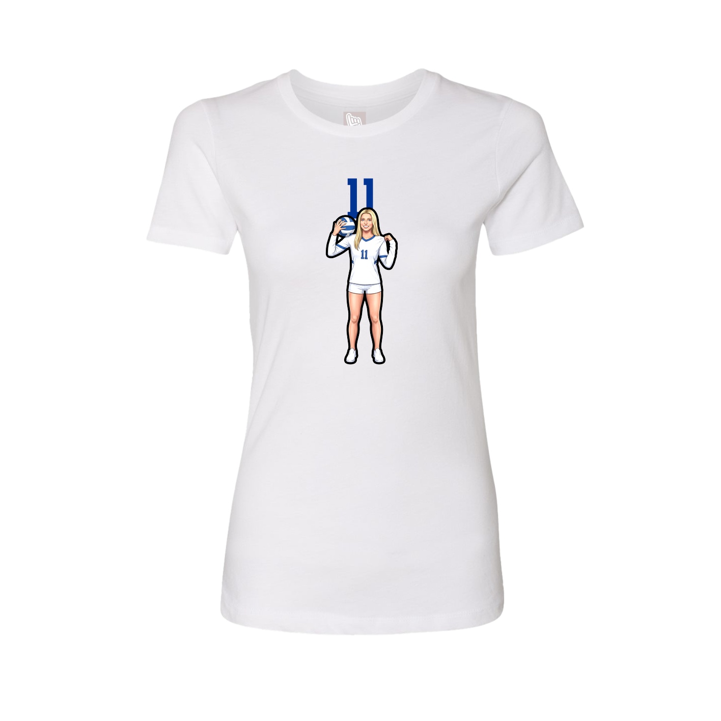 Fitted Women's Tee — Number Top in White