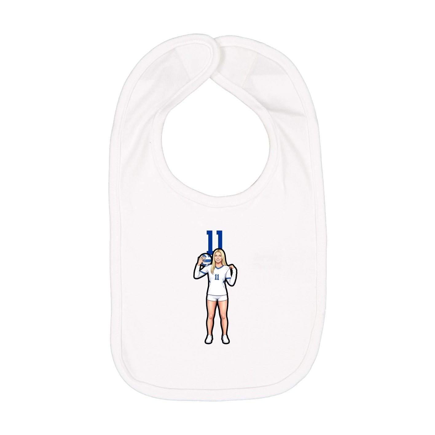 Infant Bib — Number Top in White