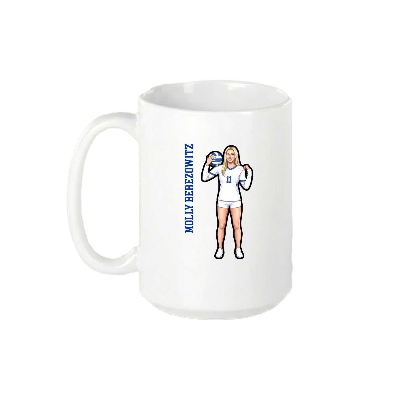15oz Coffee Mug — Name Vertical in White