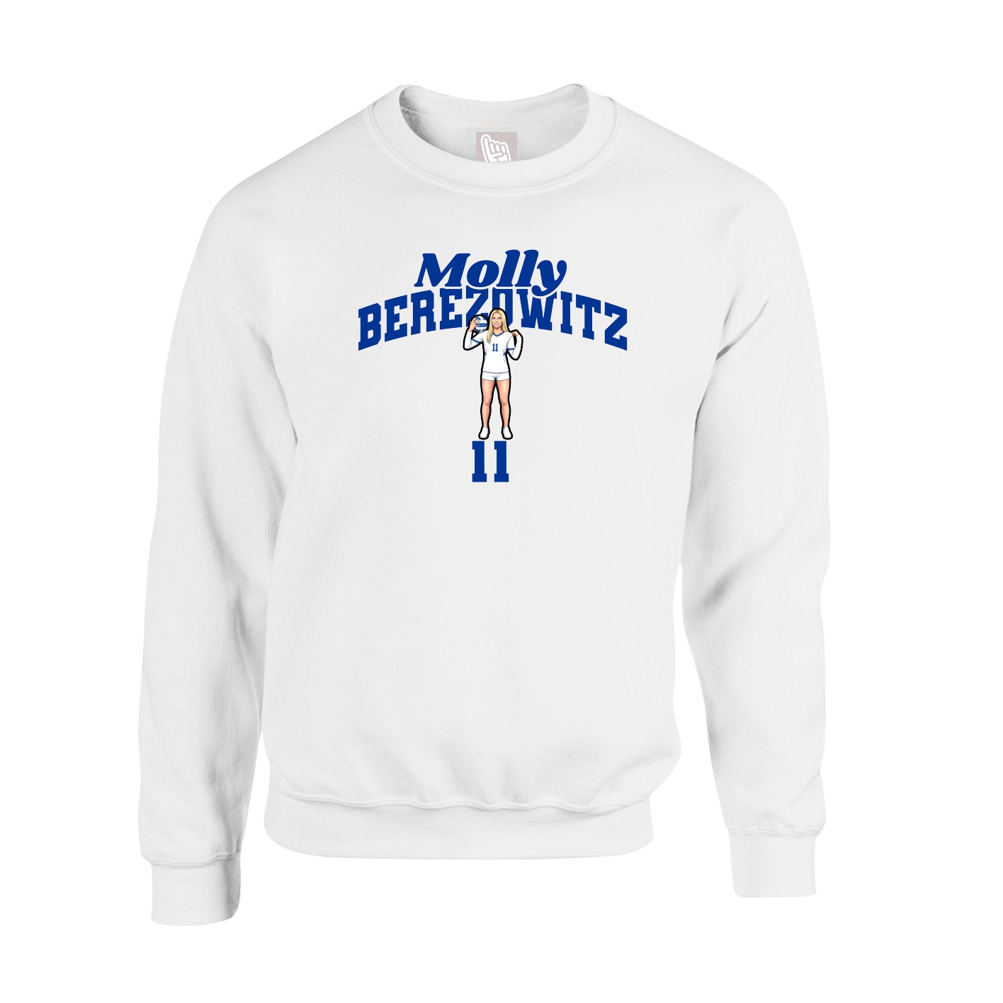 Fleece Crew — Signature Arch in White