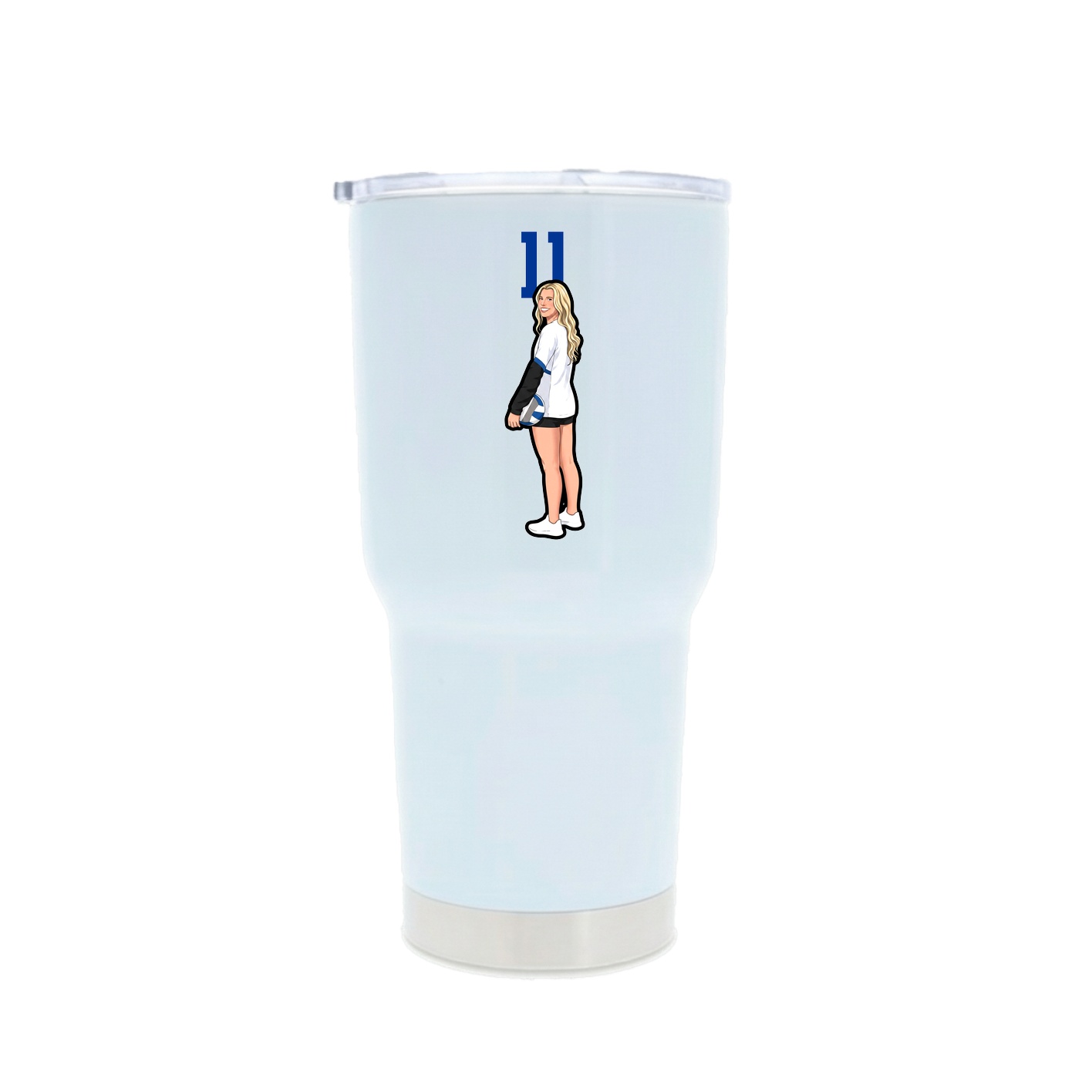 30oz Stainless Steel Tumbler — Number Top in White