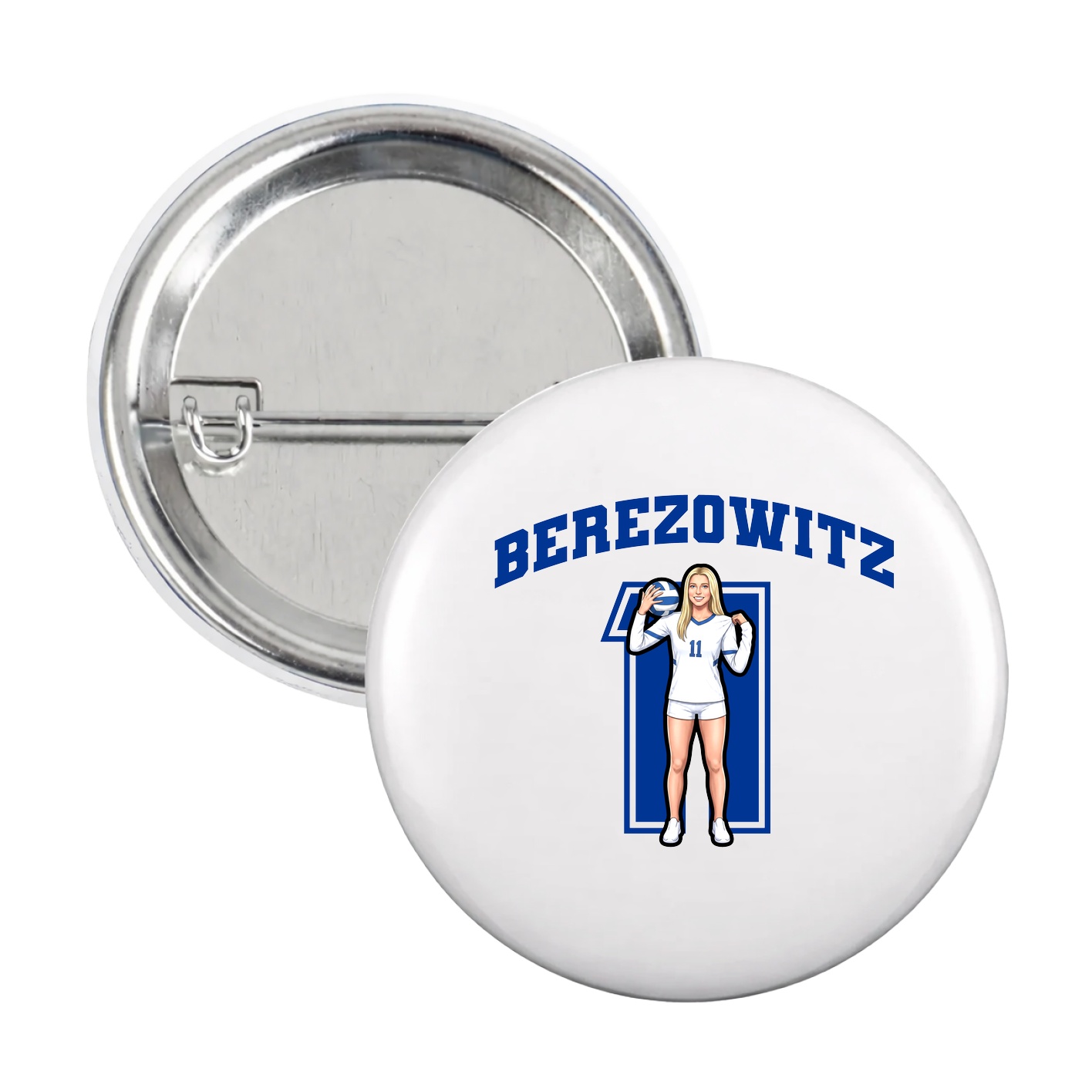 Game Day Button — Number in White
