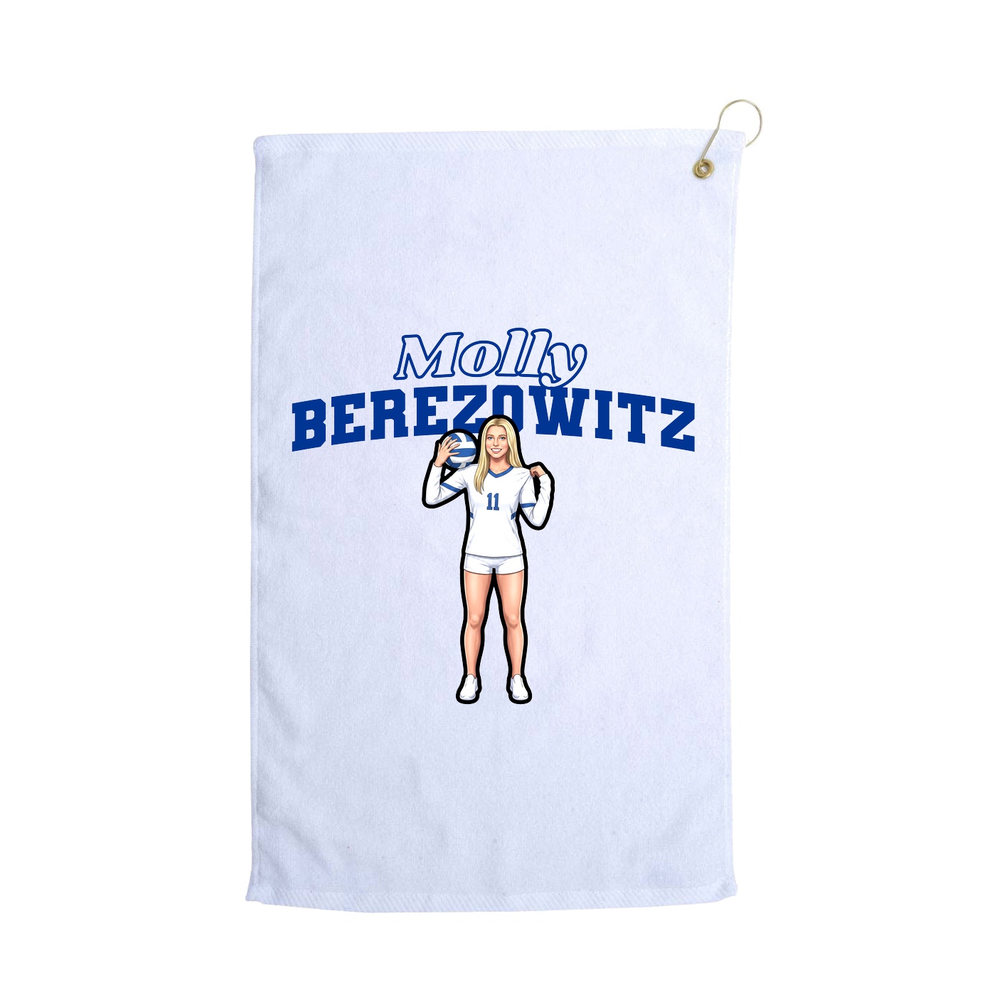 Golf Towel — Name Arch in White