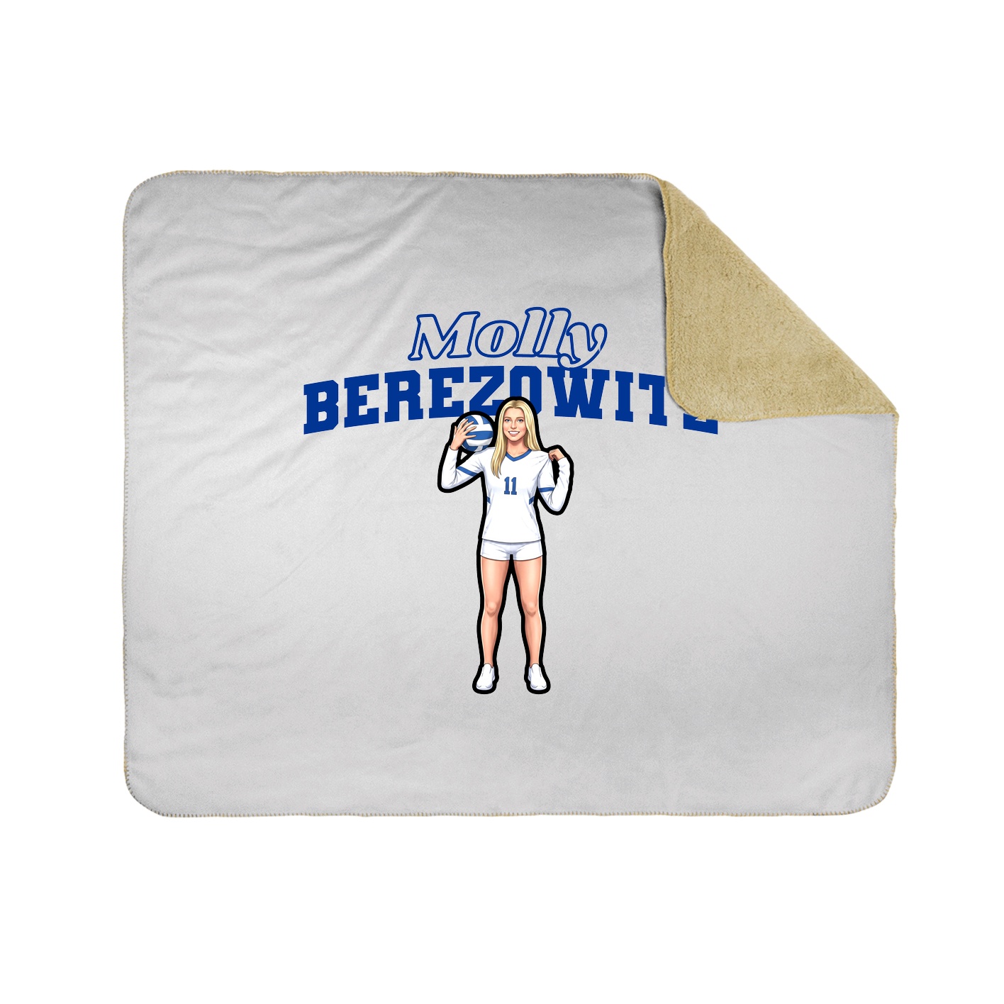 Throw Blanket — Name Arch in White