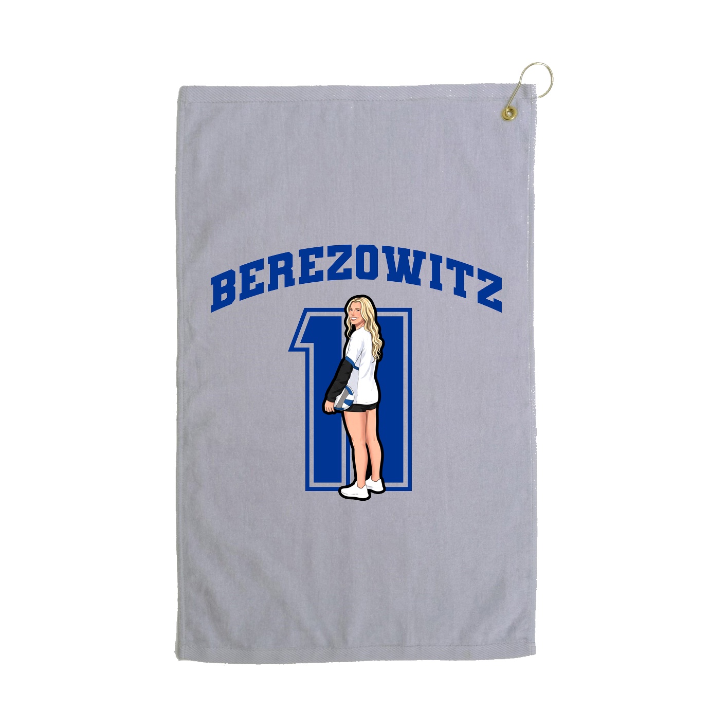 Golf Towel — Number in Grey