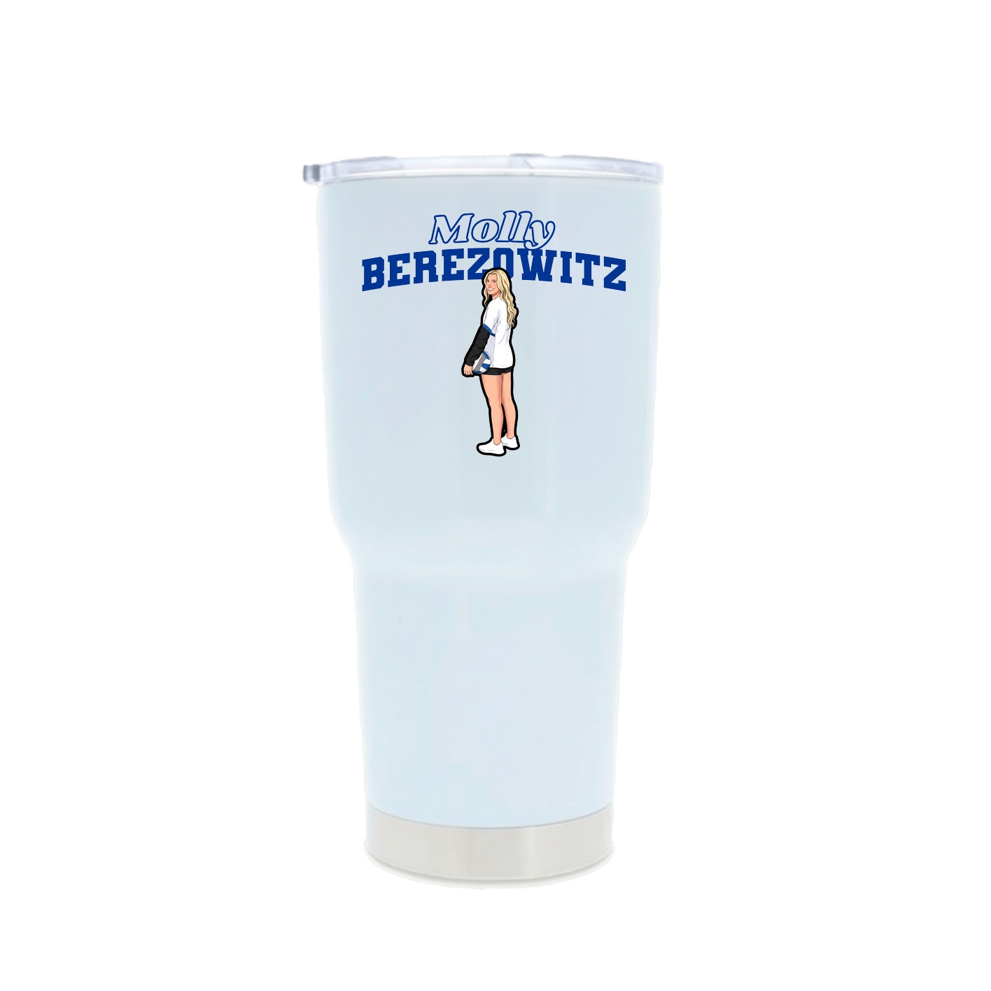 30oz Stainless Steel Tumbler — Name Arch in White