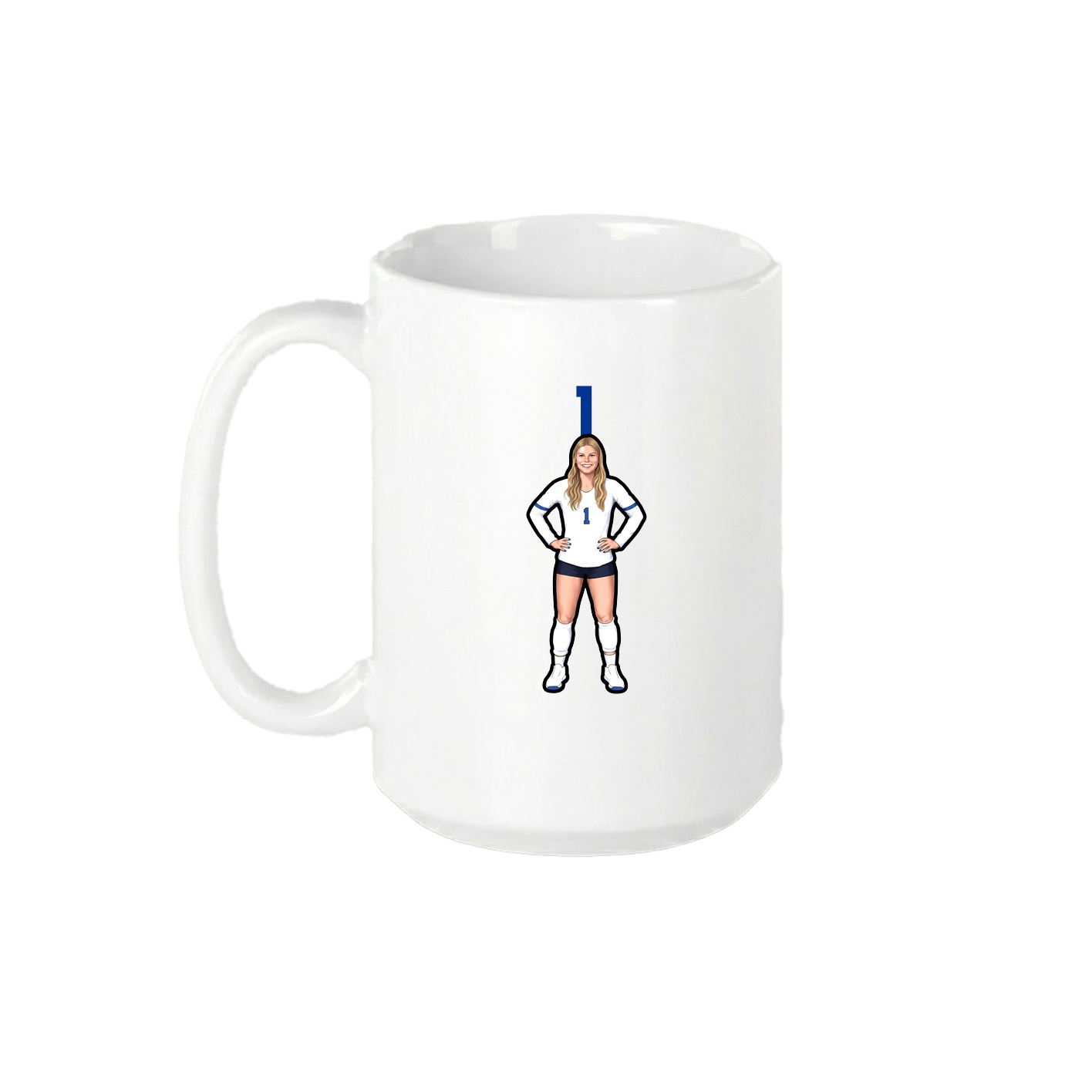 15oz Coffee Mug — Number Top in White