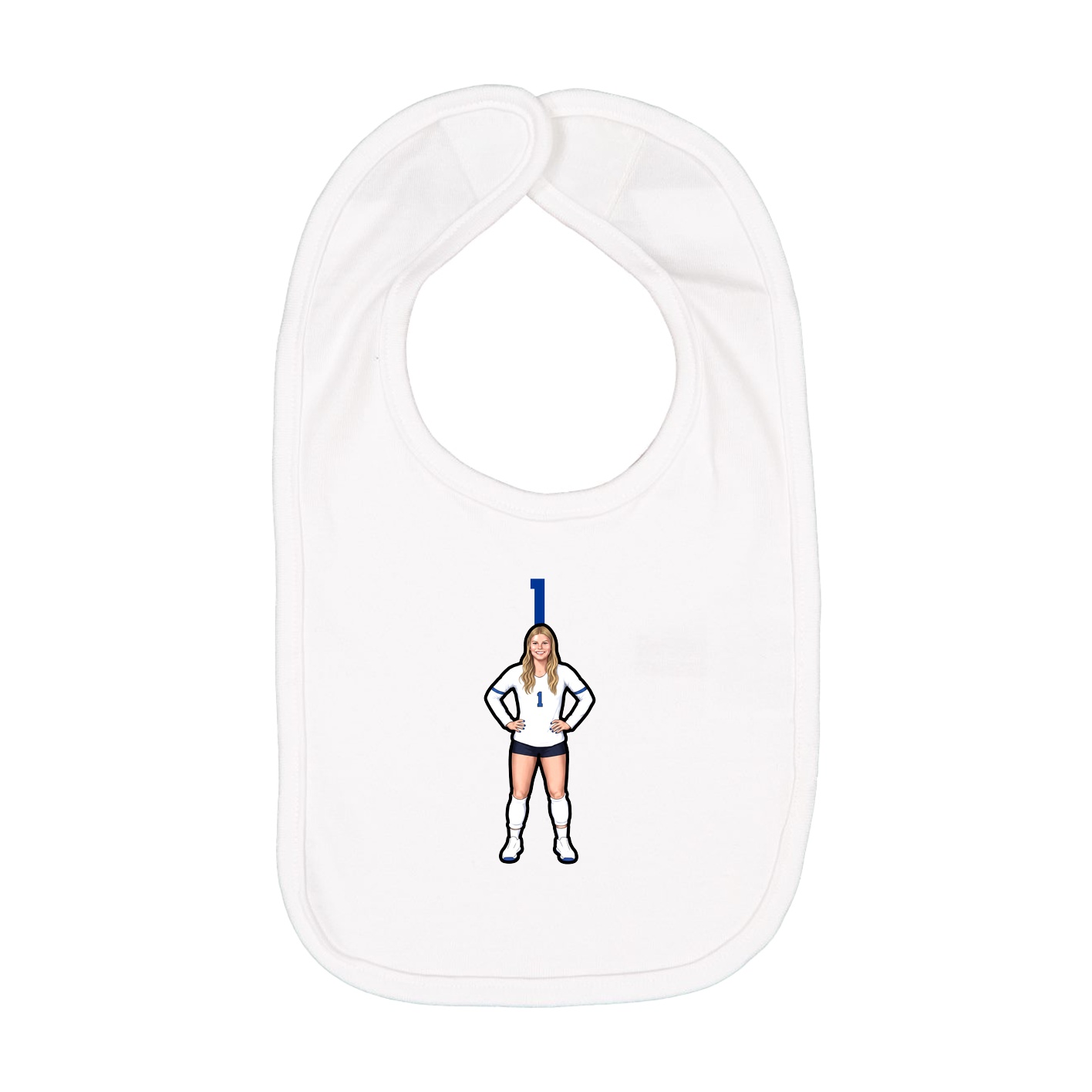 Infant Bib — Number Top in White