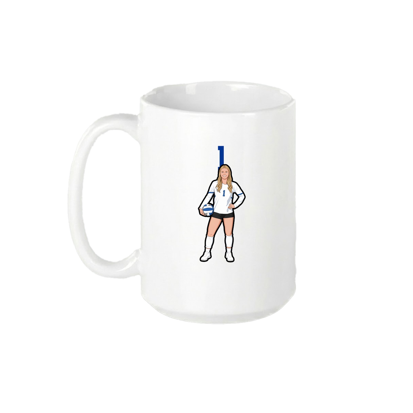 15oz Coffee Mug — Number Top in White
