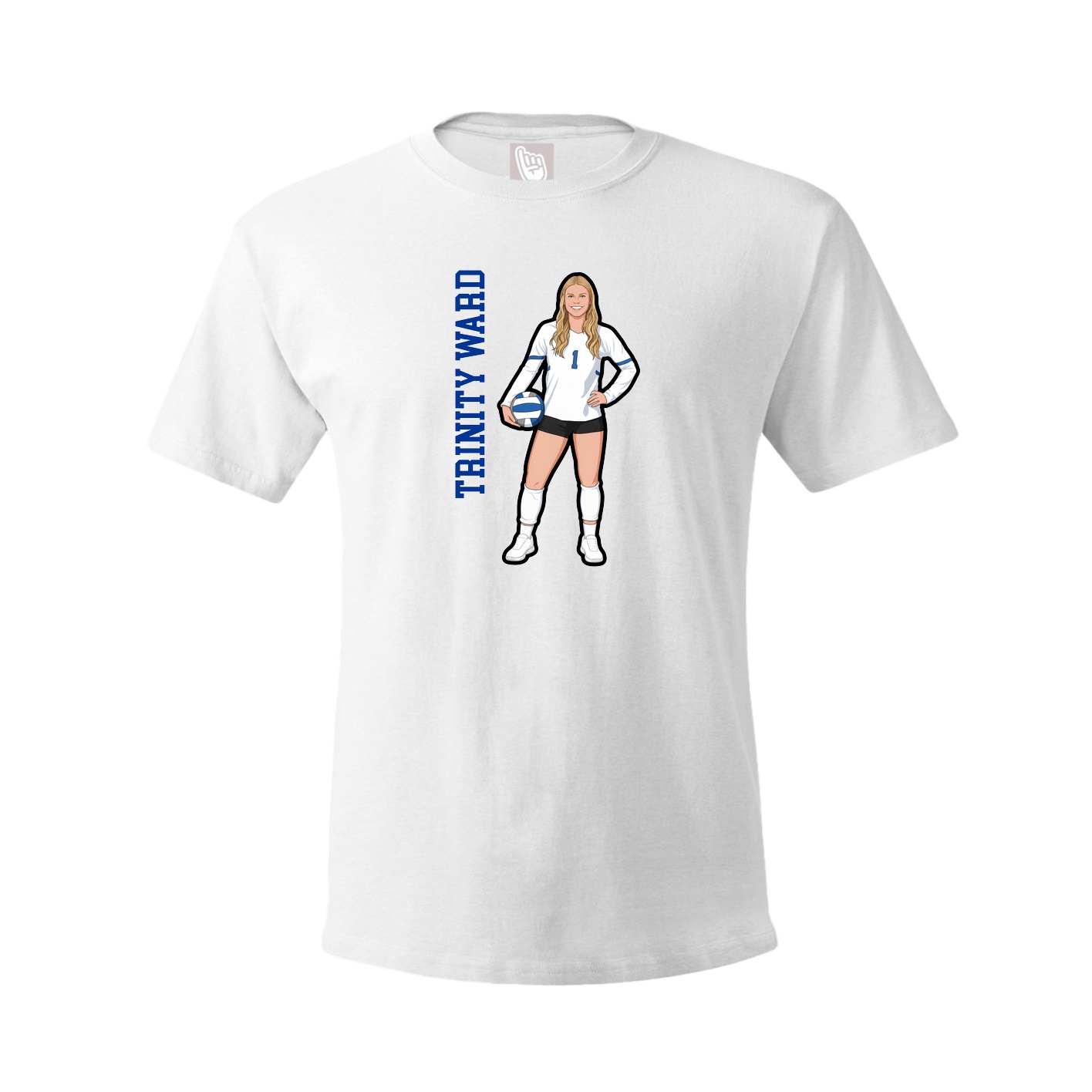 Youth Tee — Name Vertical in White