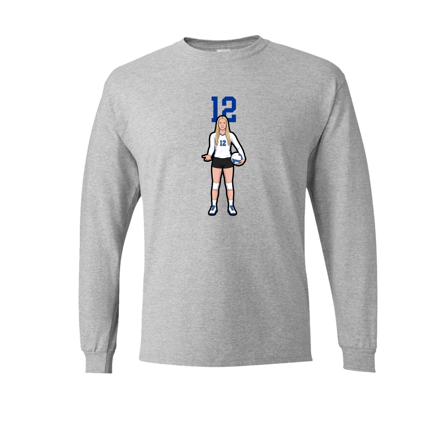 Long Sleeve Tee — Number Top in Grey