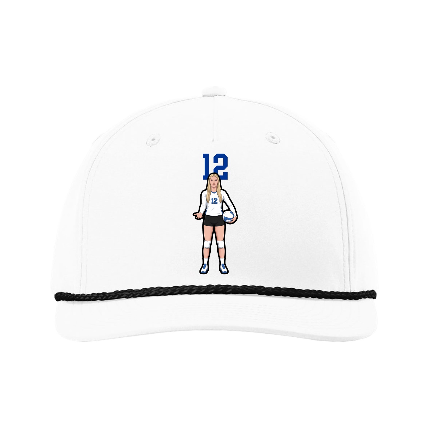 Five-Panel Classic Rope Cap — Number Top in White