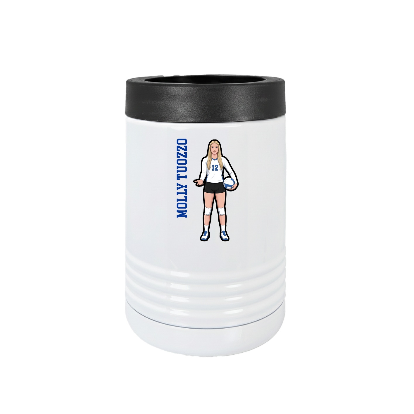 Beverage Holder — Name Vertical in White