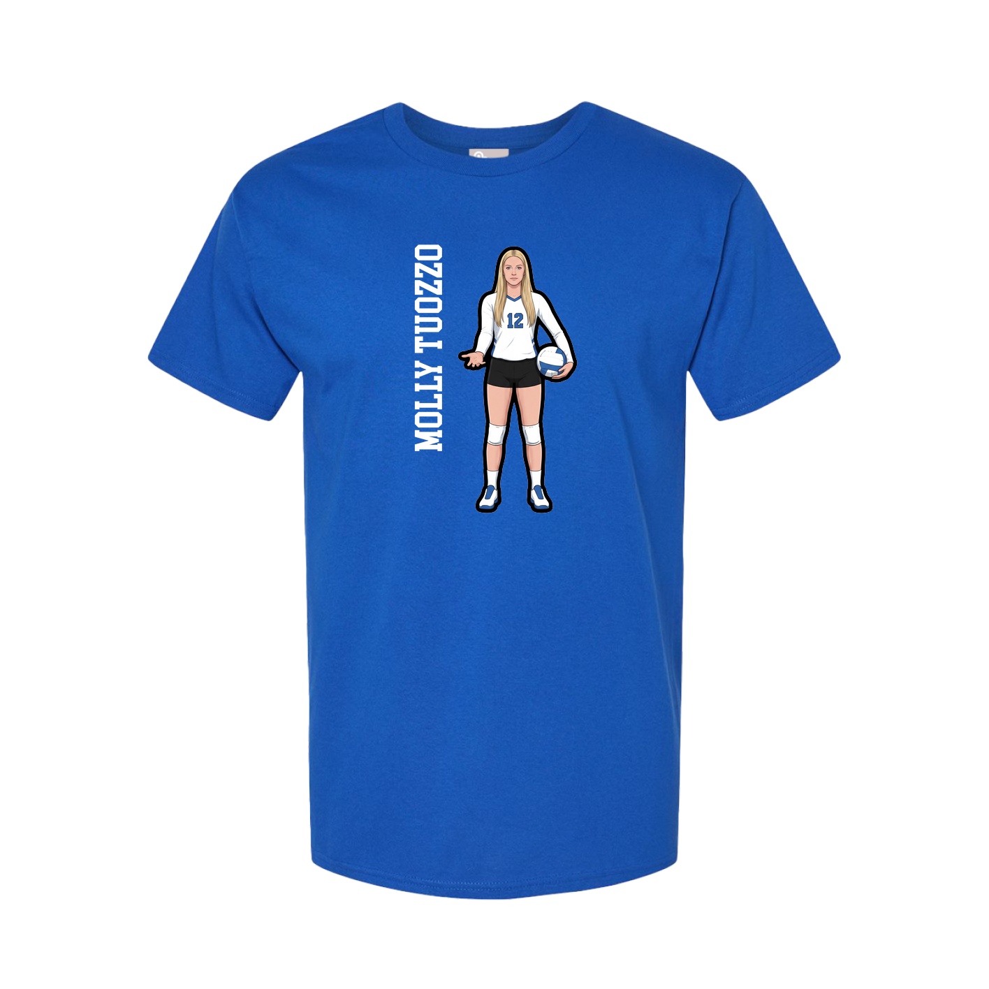 Youth Tee — Name Vertical in Royal