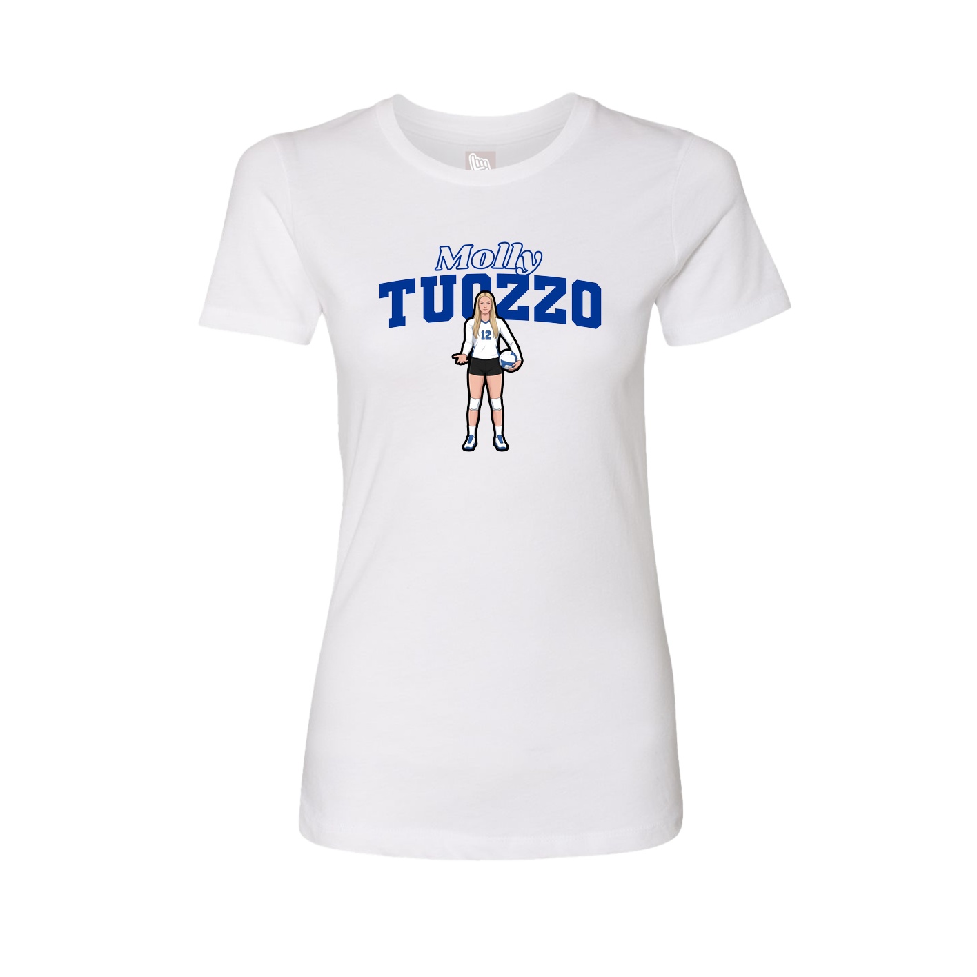 Fitted Women's Tee — Name Arch in White