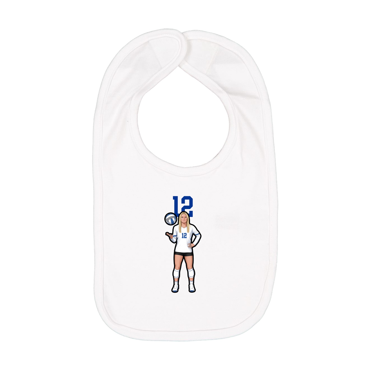 Infant Bib — Number Top in White