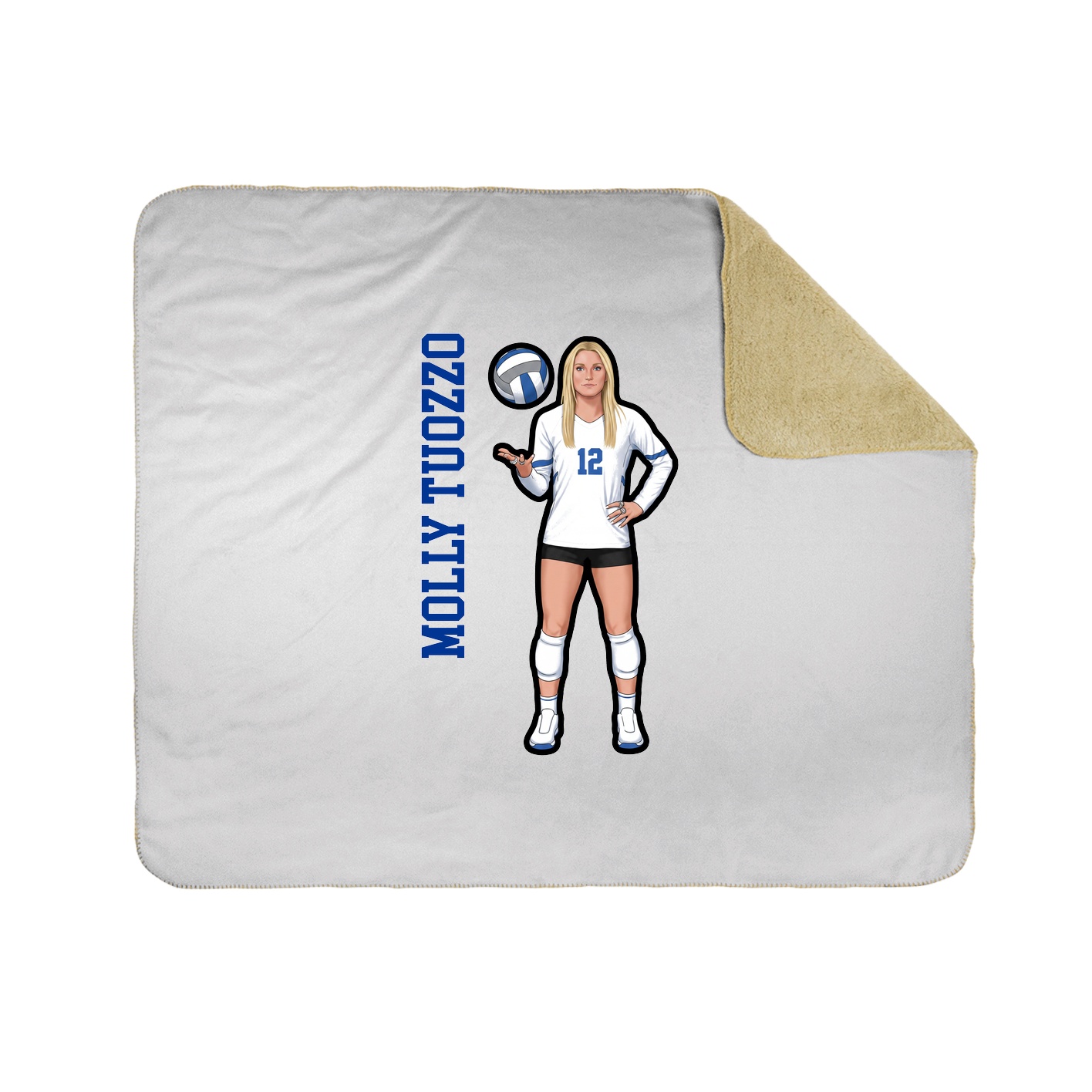 Throw Blanket — Name Vertical in White