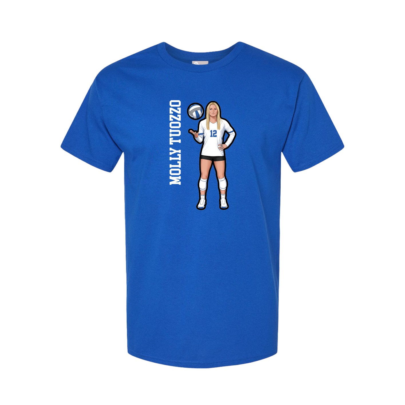 Youth Tee — Name Vertical in Royal