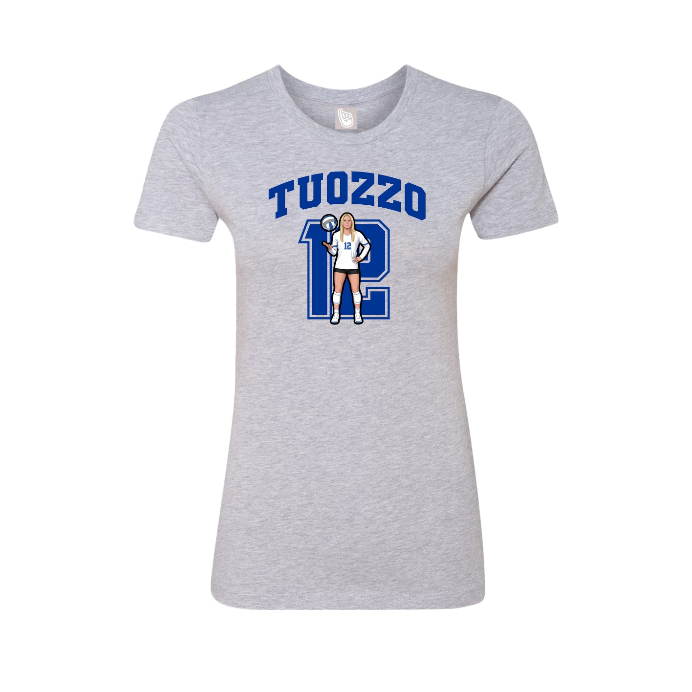 Fitted Women's Tee — Number in Grey