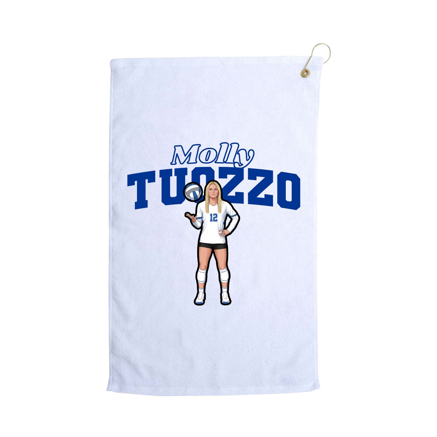 Golf Towel — Name Arch in White