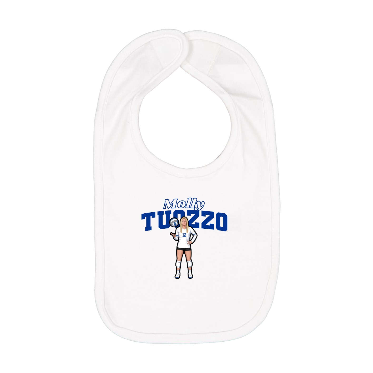 Infant Bib — Name Arch in White