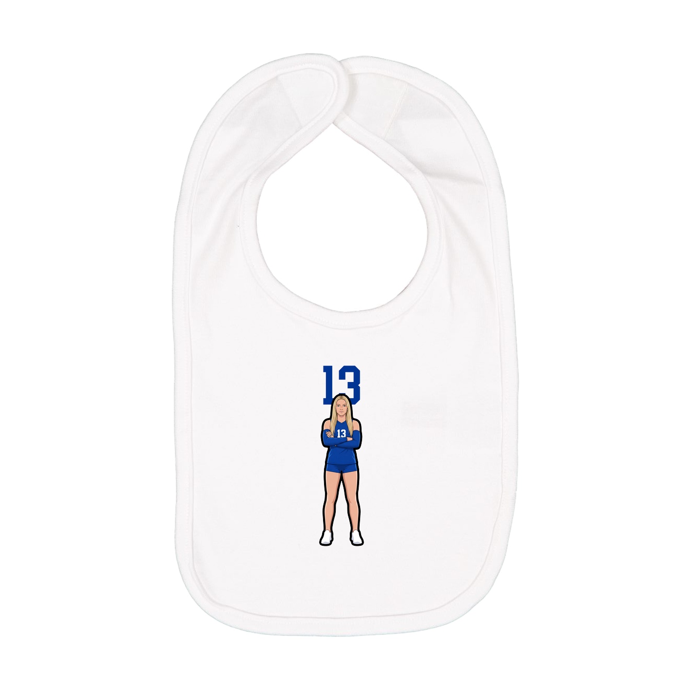 Infant Bib — Number Top in White