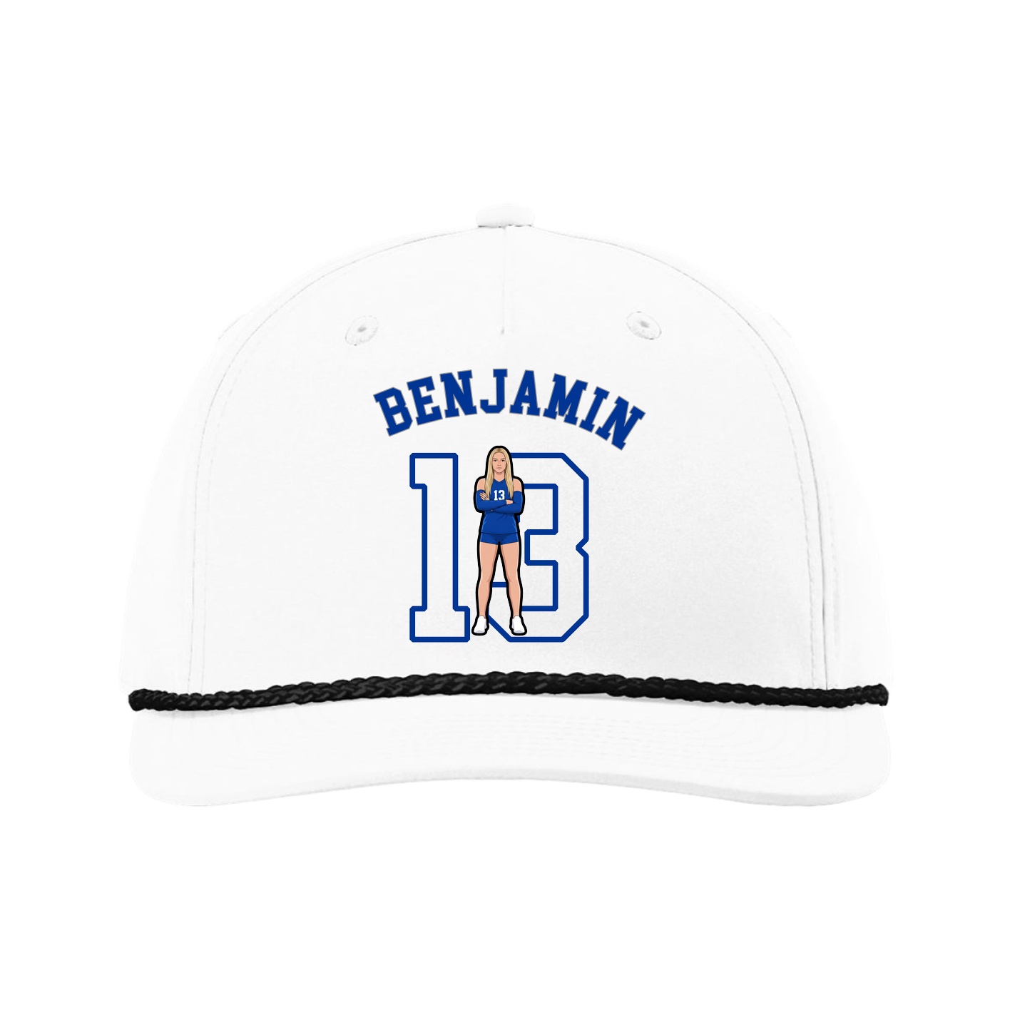 Five-Panel Classic Rope Cap — Shirsey Arch in White