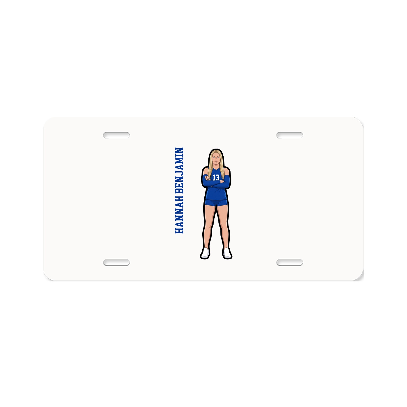 License Plate — Name Vertical in Classic