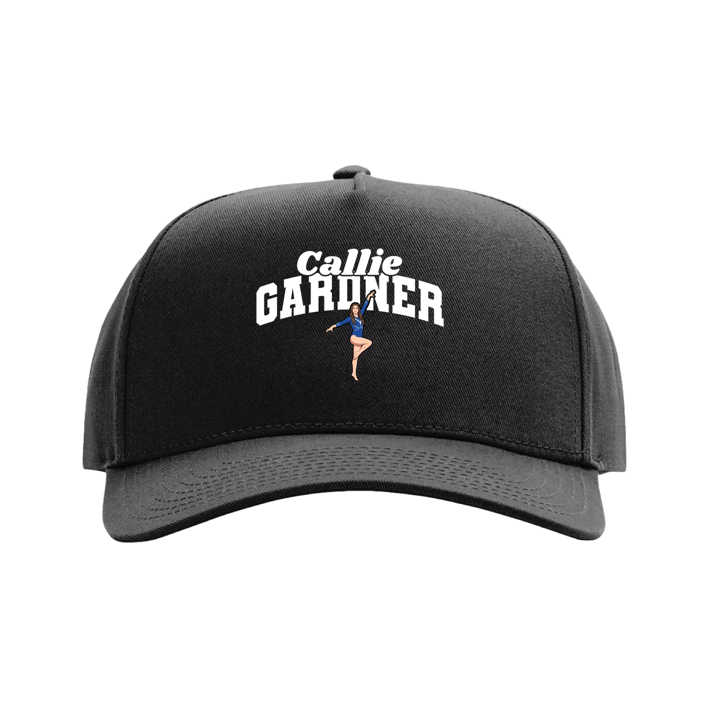 Full Fabric Five-Panel Champ Cap — Signature Arch in Black