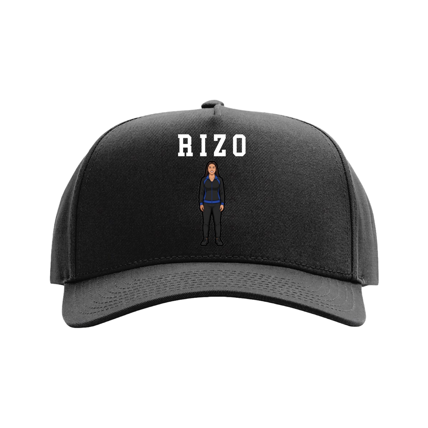 Full Fabric Five-Panel Champ Cap — Shirsey in Black