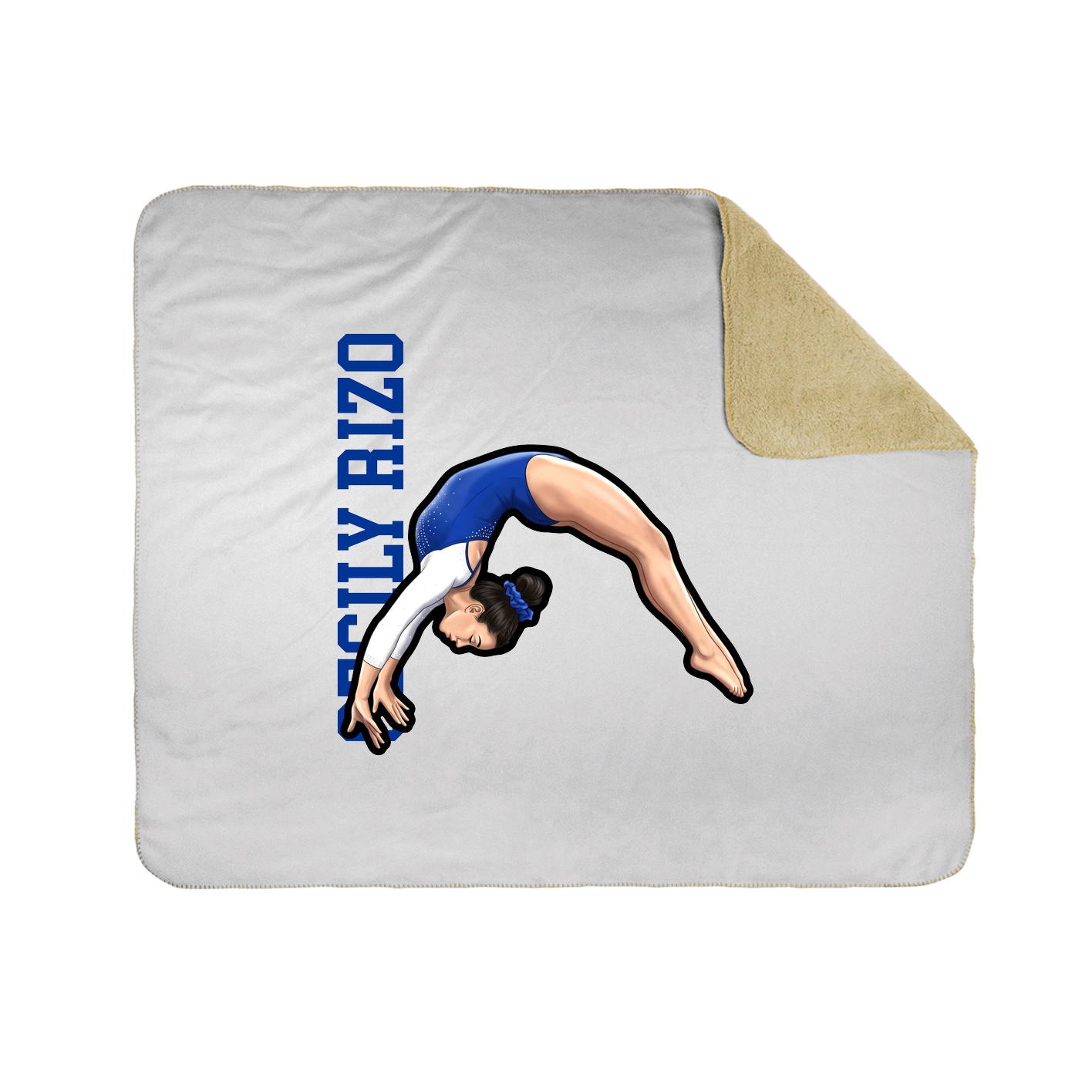 Throw Blanket — Name Vertical in White
