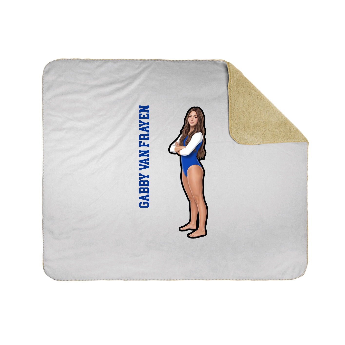 Throw Blanket — Name Vertical in White