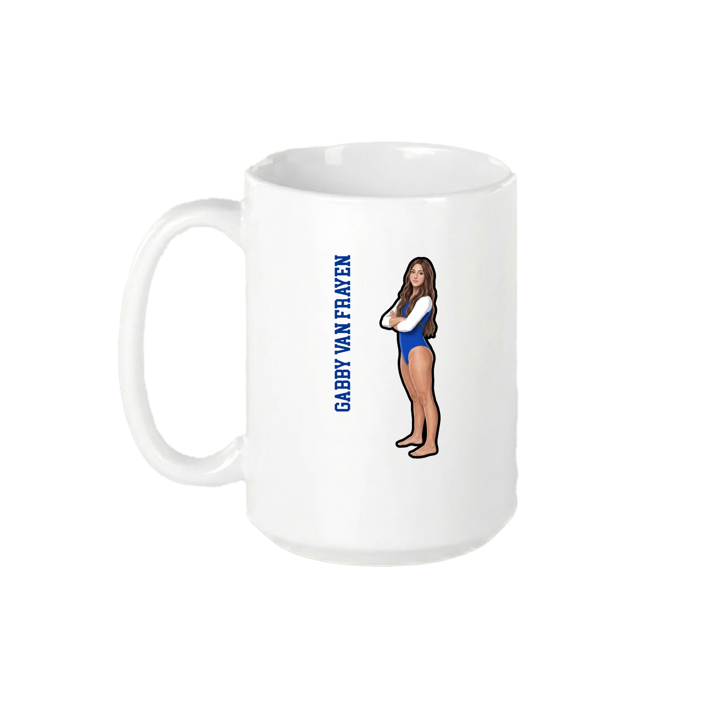 15oz Coffee Mug — Name Vertical in White