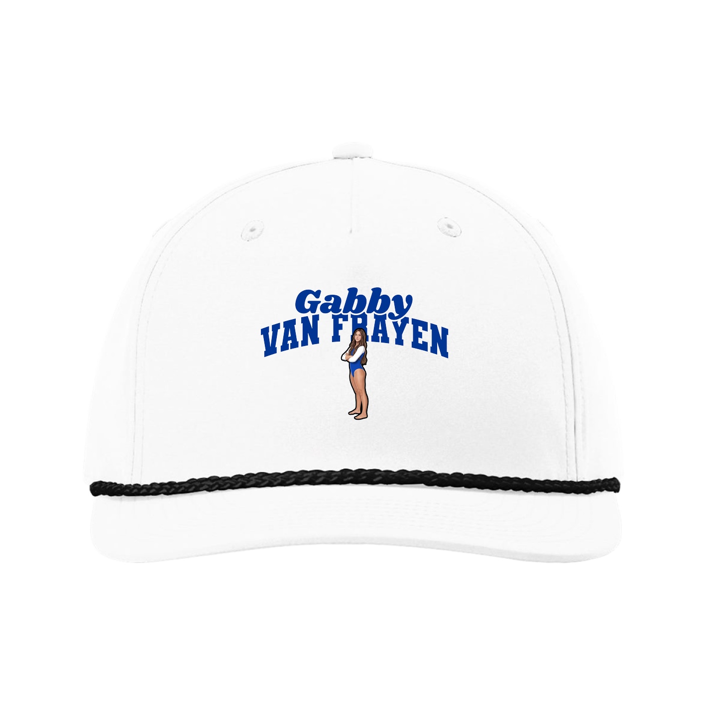 Five-Panel Classic Rope Cap — Signature Arch in White