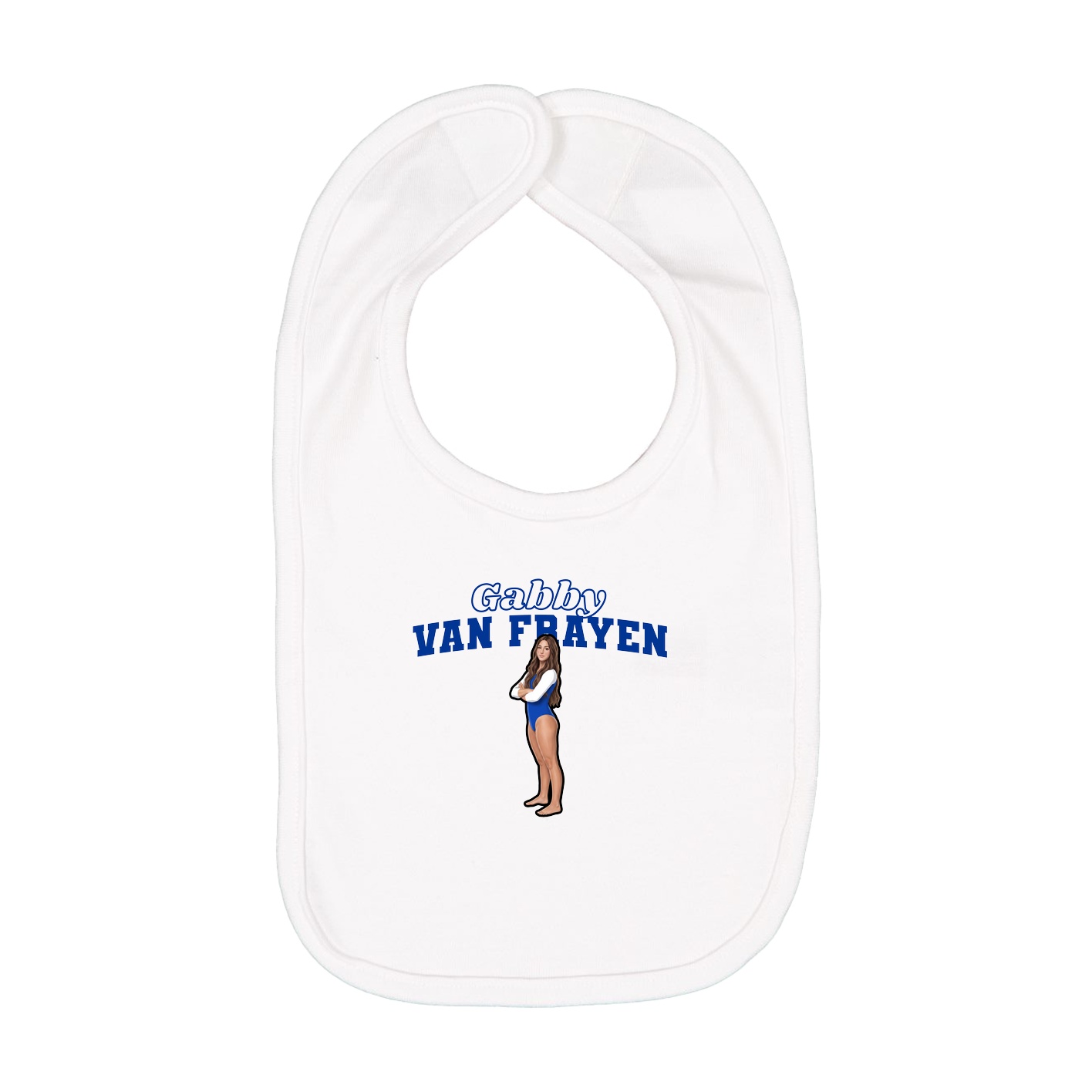Infant Bib — Name Arch in White