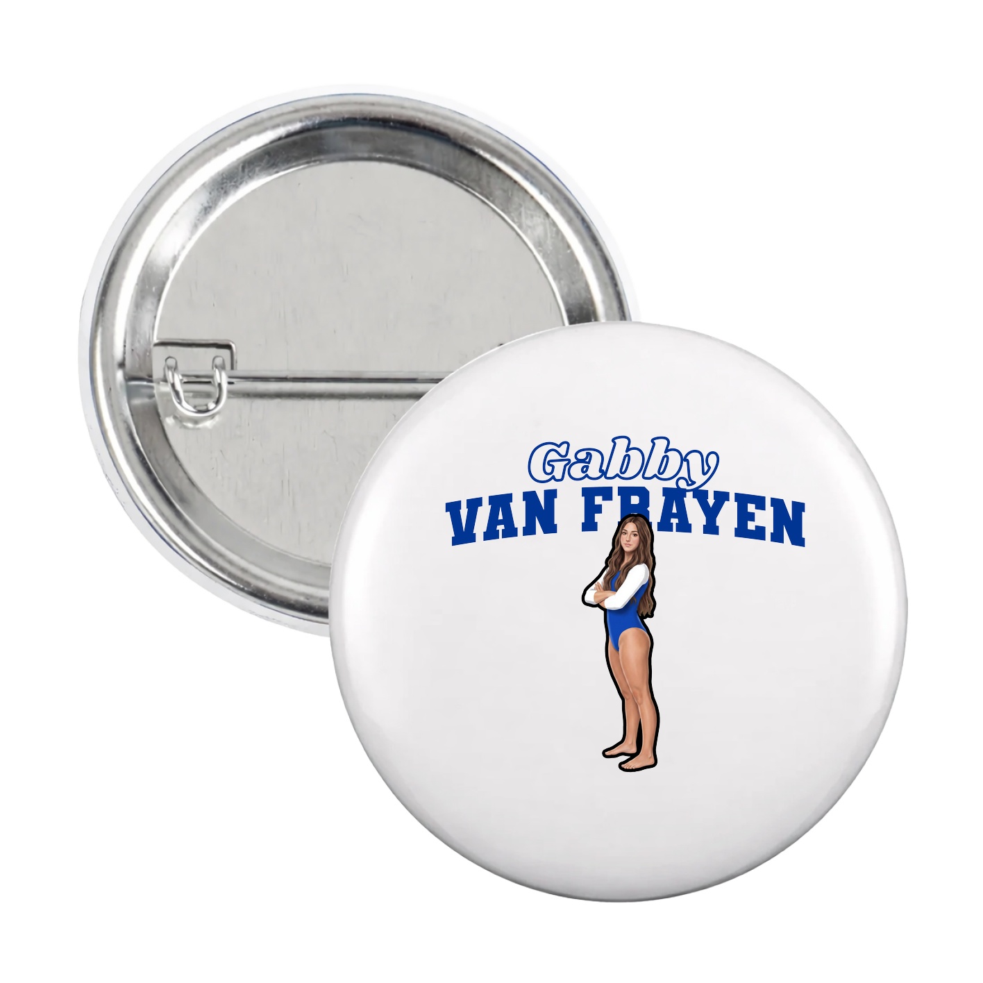 Game Day Button — Name Arch in White