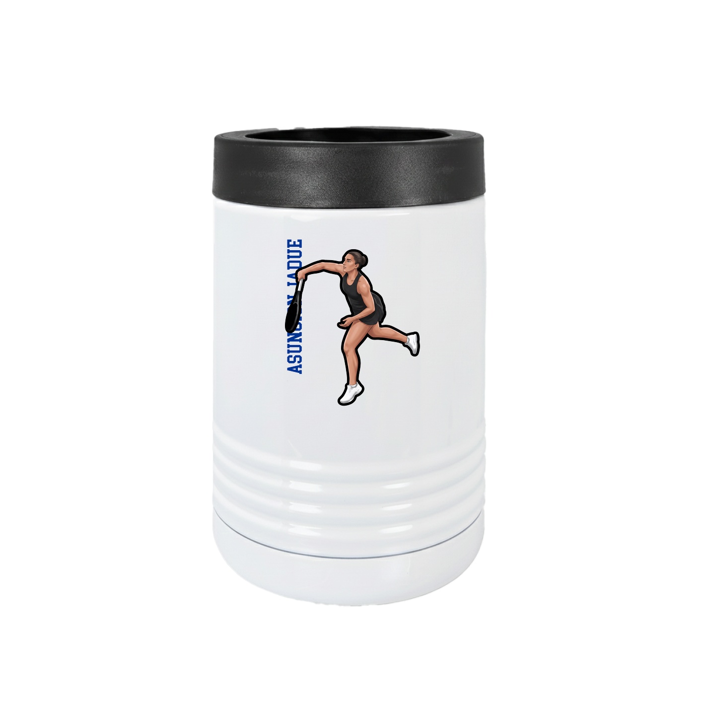 Beverage Holder — Name Vertical in White