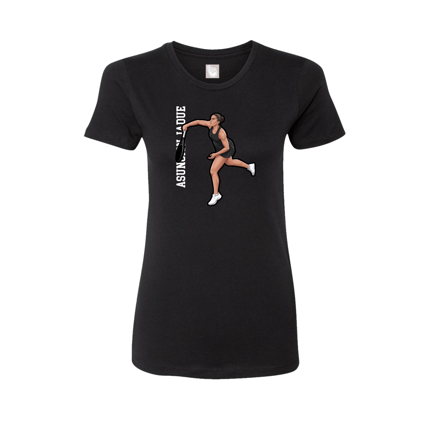 Fitted Women's Tee — Name Vertical in Black