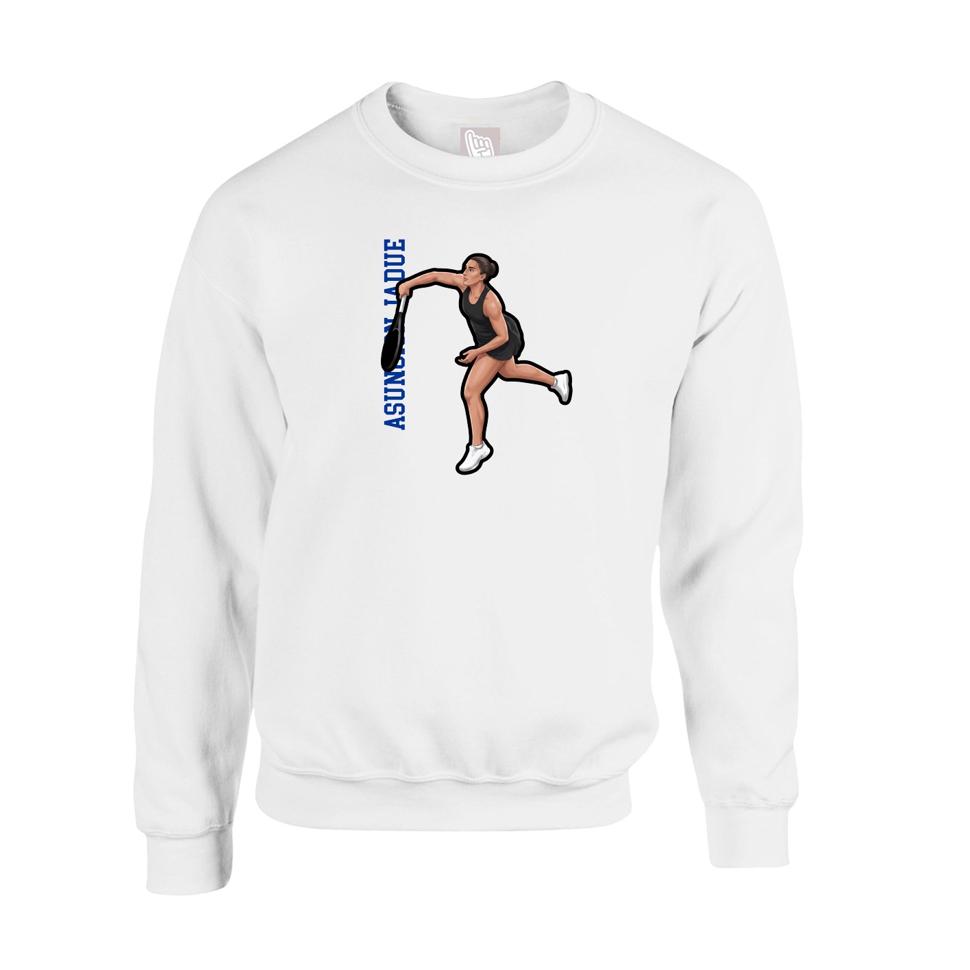 Fleece Crew — Name Vertical in White