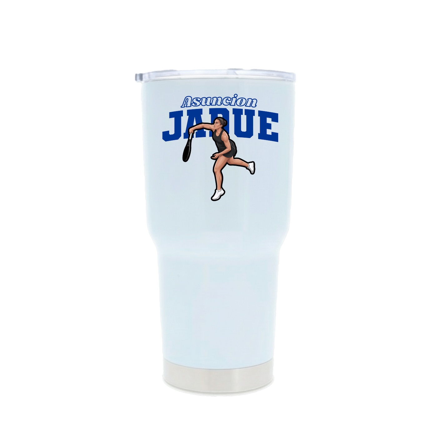 30oz Stainless Steel Tumbler — Name Arch in White