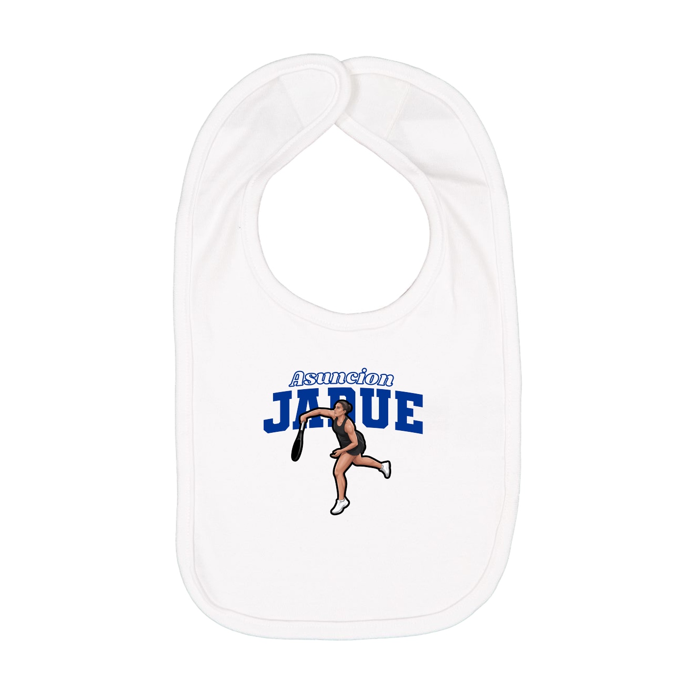 Infant Bib — Name Arch in White