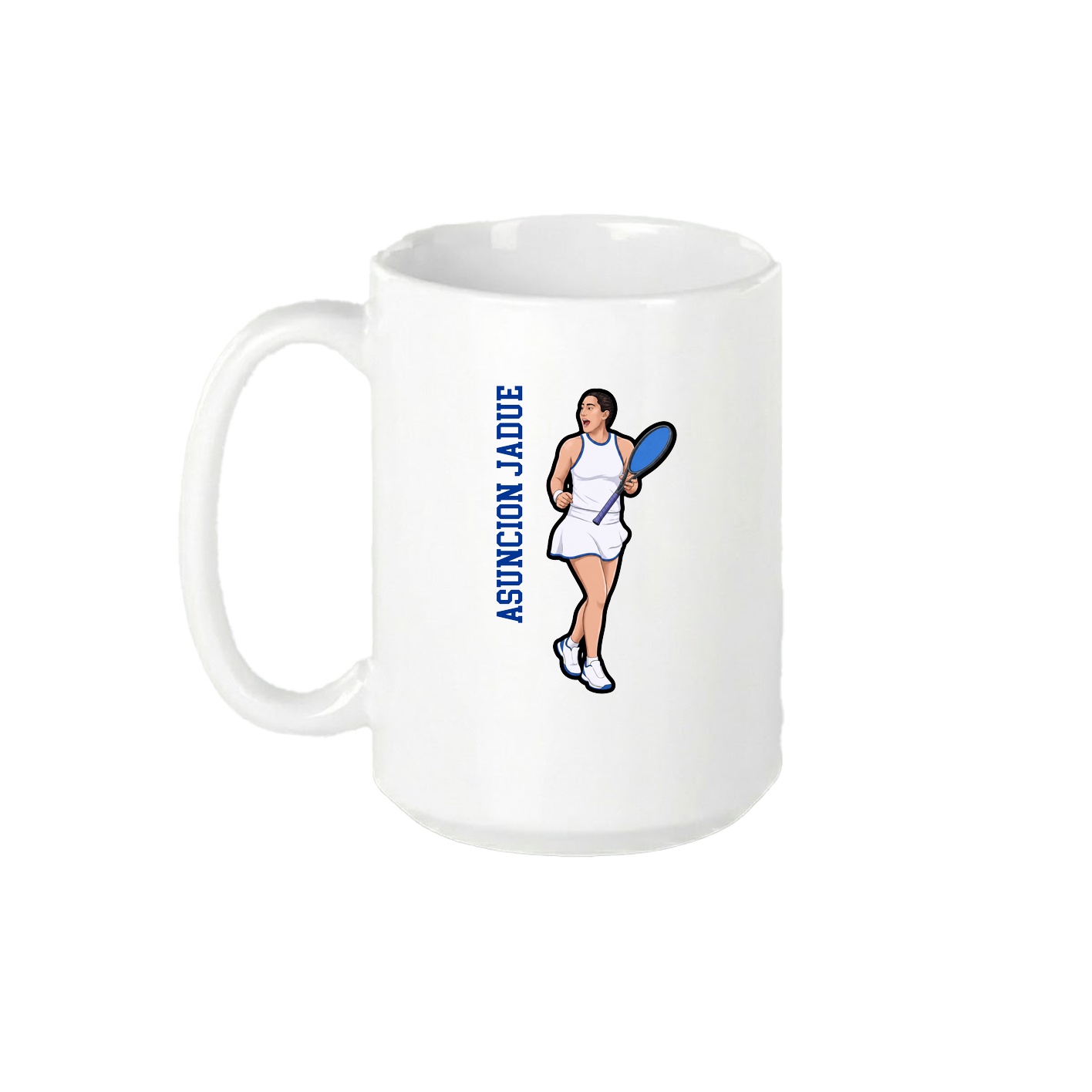 15oz Coffee Mug — Name Vertical in White