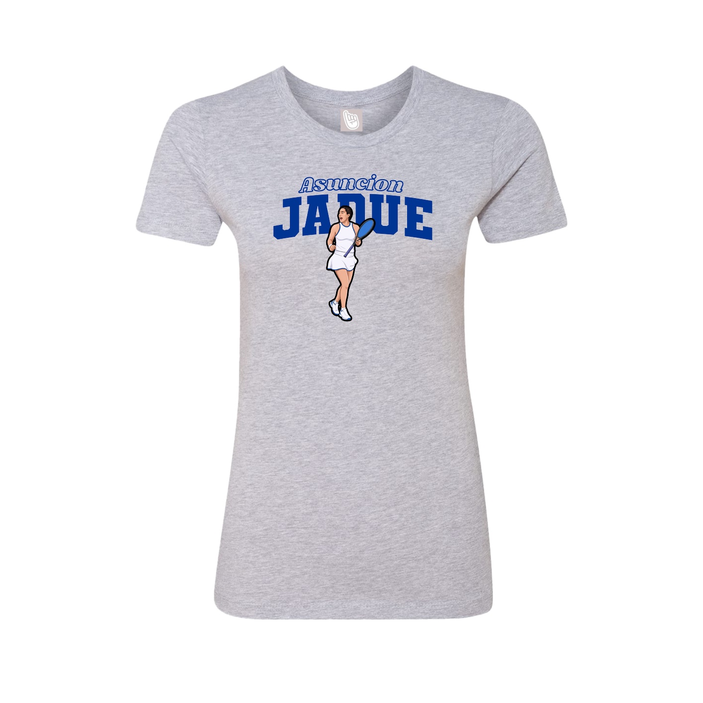 Fitted Women's Tee — Name Arch in Grey