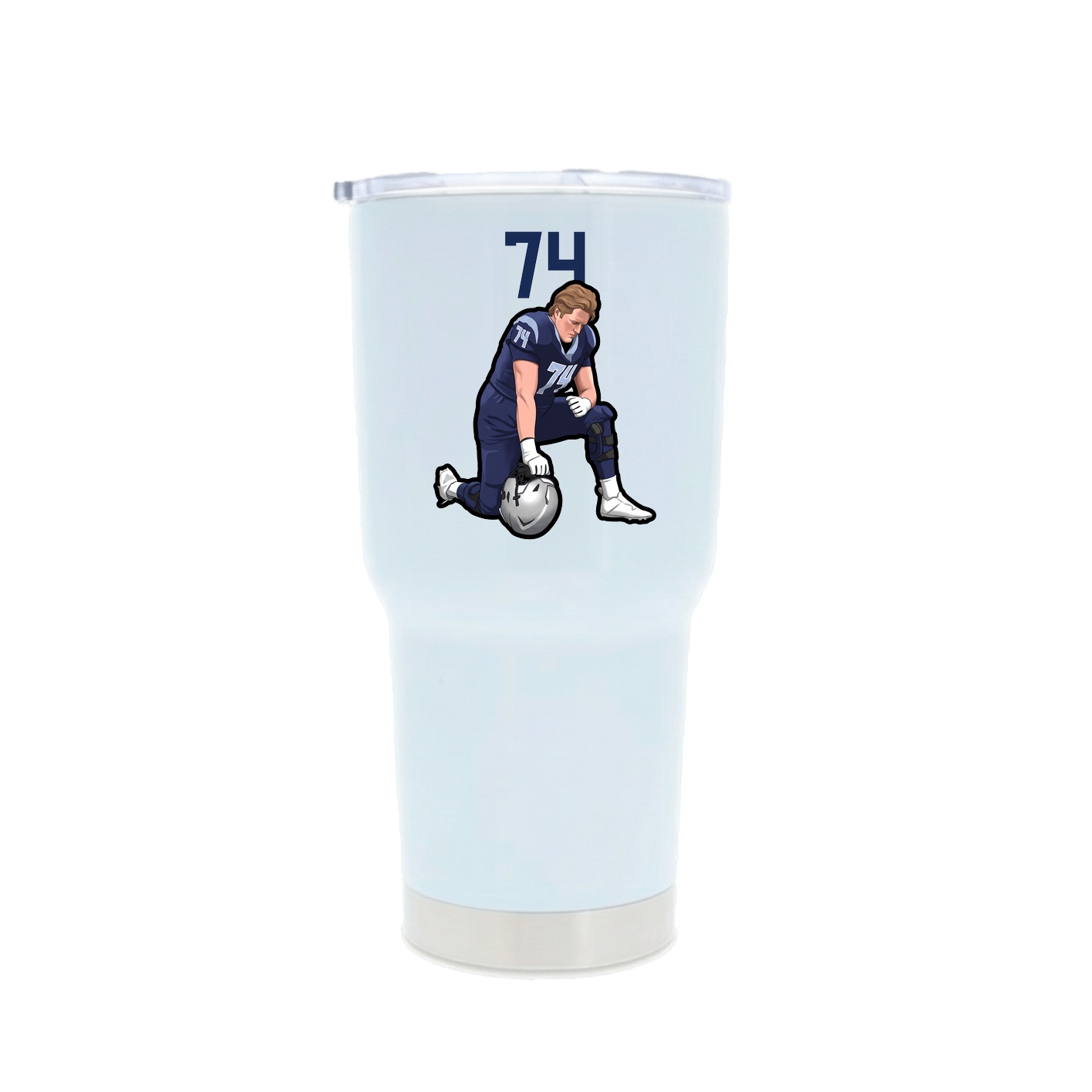 30oz Stainless Steel Tumbler — Number Top in White