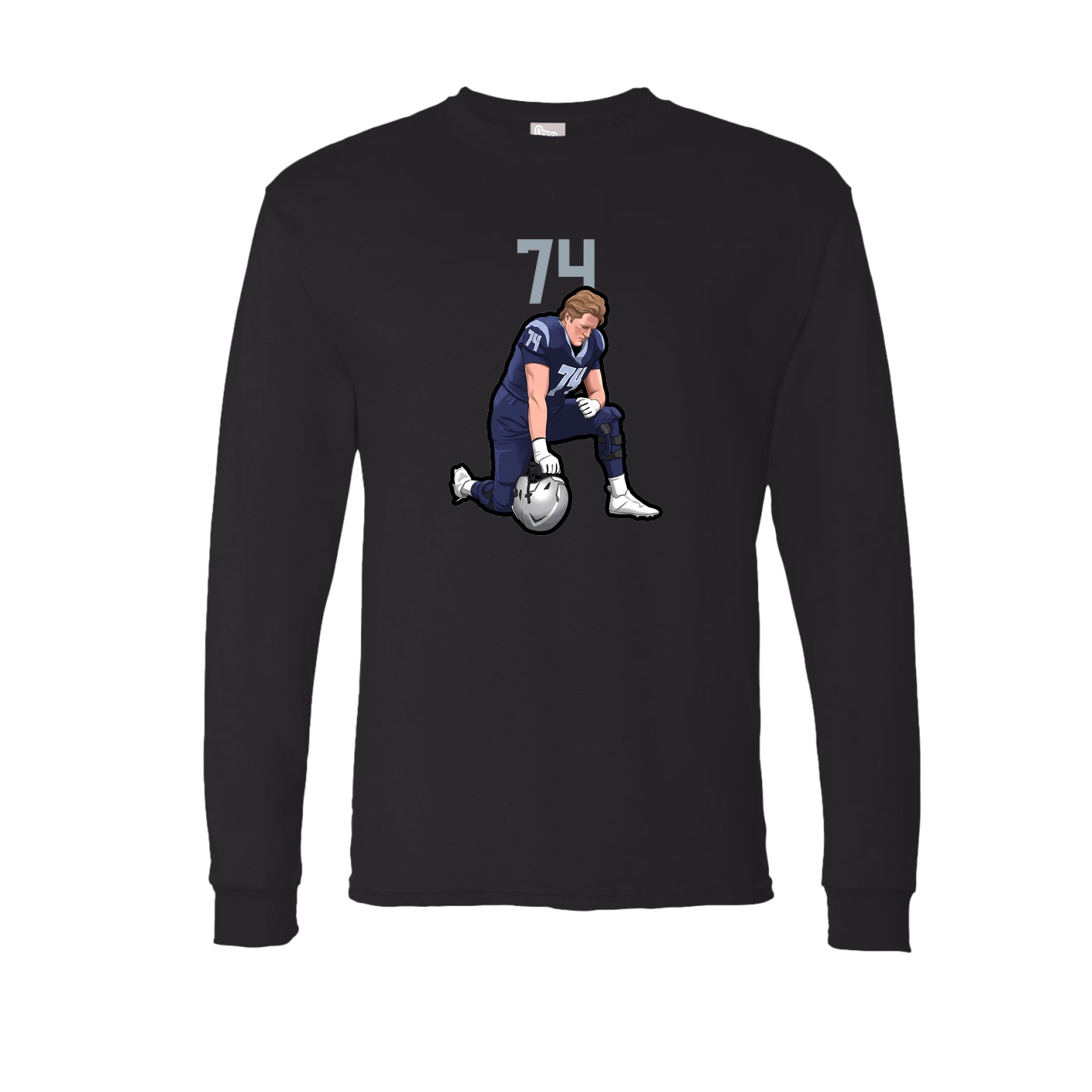 Long Sleeve Tee — Number Top in Black