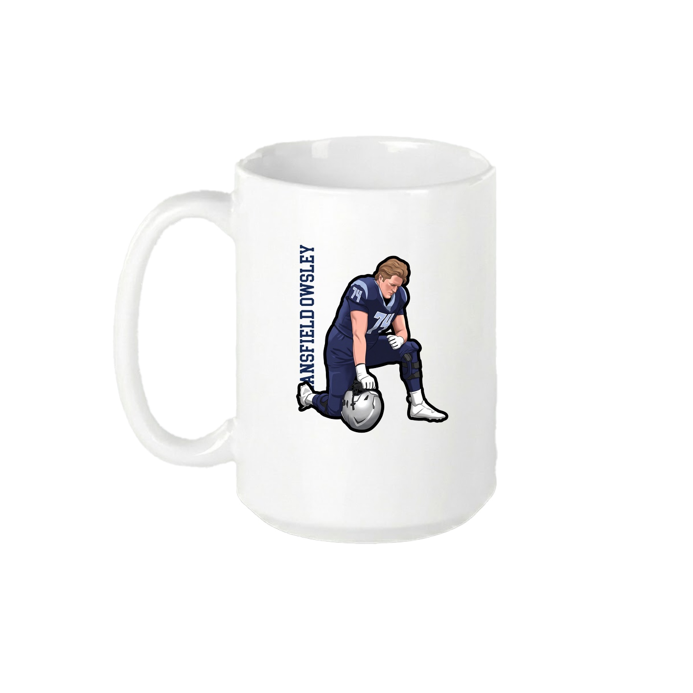 15oz Coffee Mug — Name Vertical in White