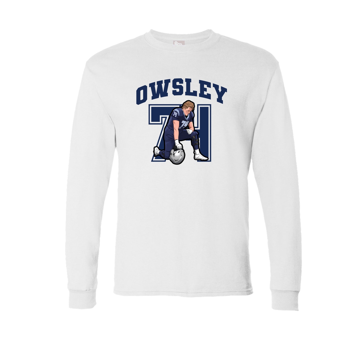 Long Sleeve Tee — Number in White