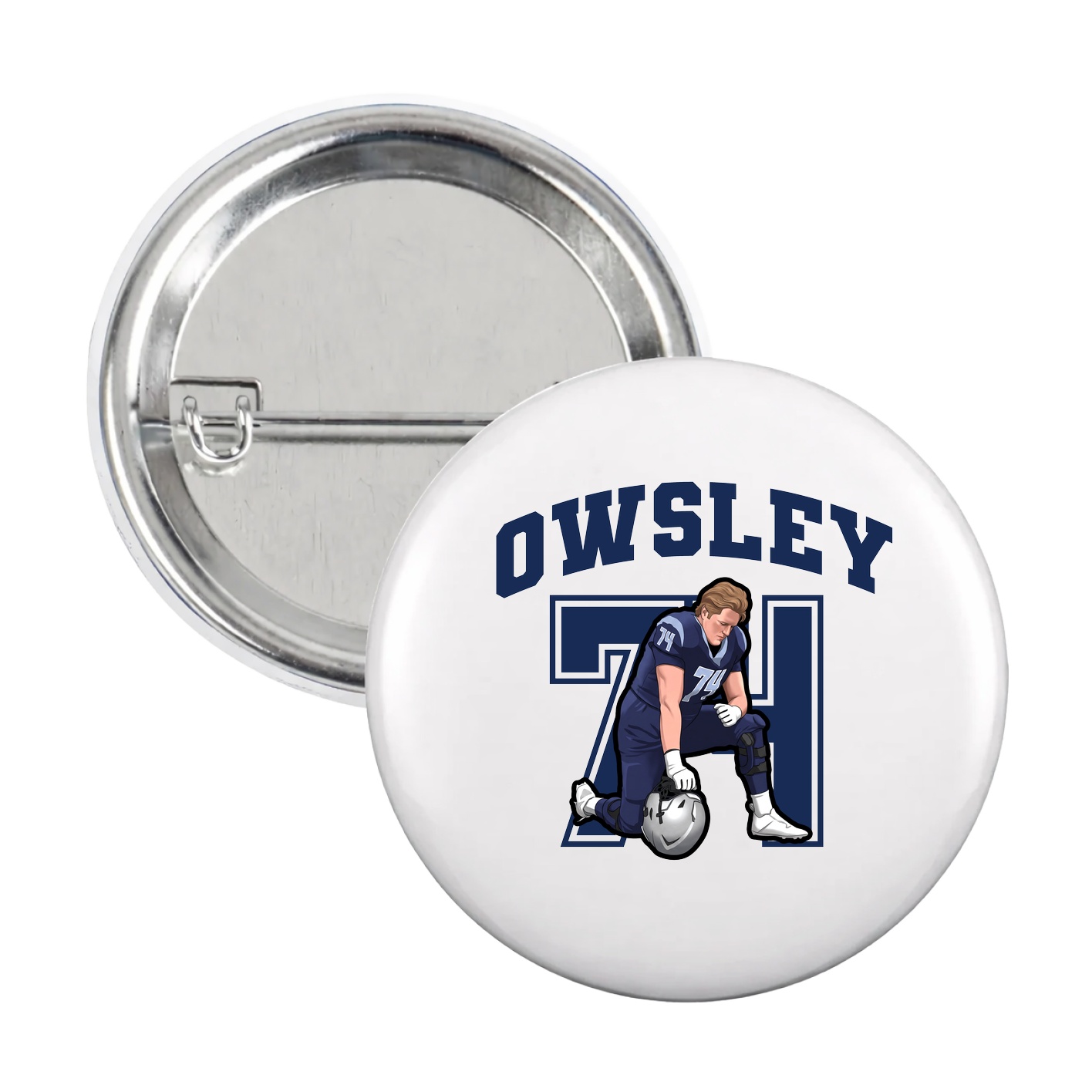 Game Day Button — Number in White