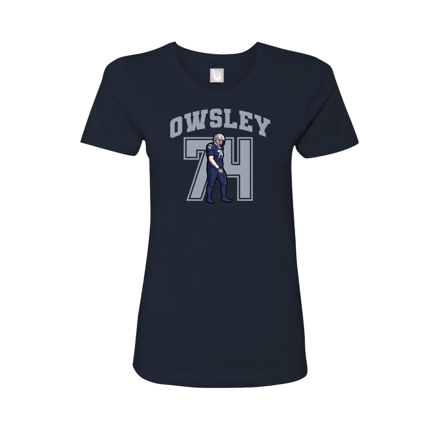 Fitted Women's Tee — Number in Navy